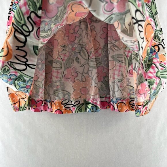 Tiny Tots Original Vintage Dress Girls Size 2T Gingham Floral Puff Sleeves Green - Picture 3 of 8